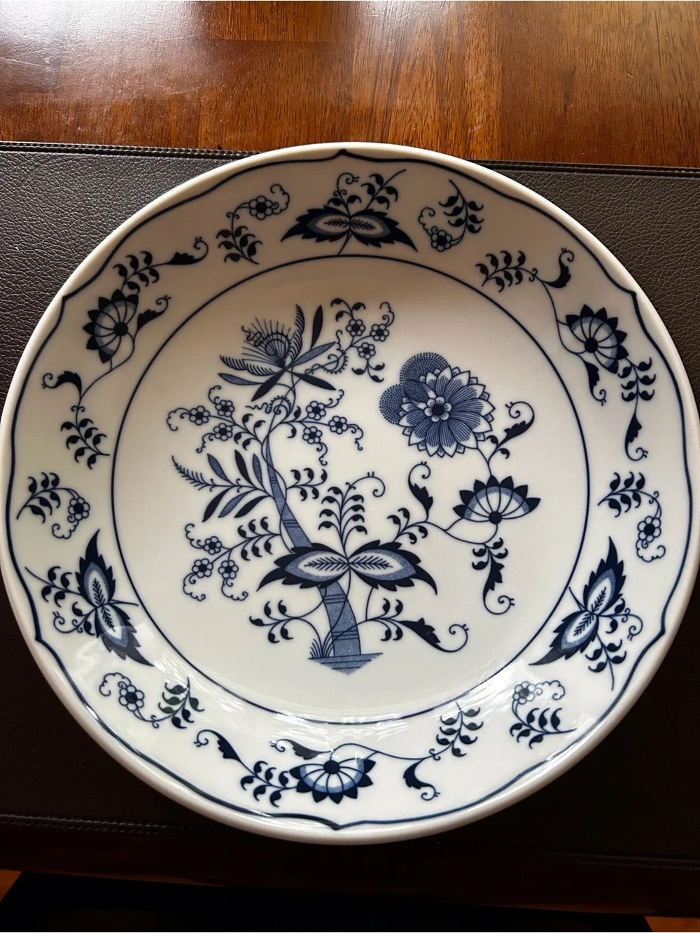 Blue Floral Porcelain Serving Plate - Classic Tableware